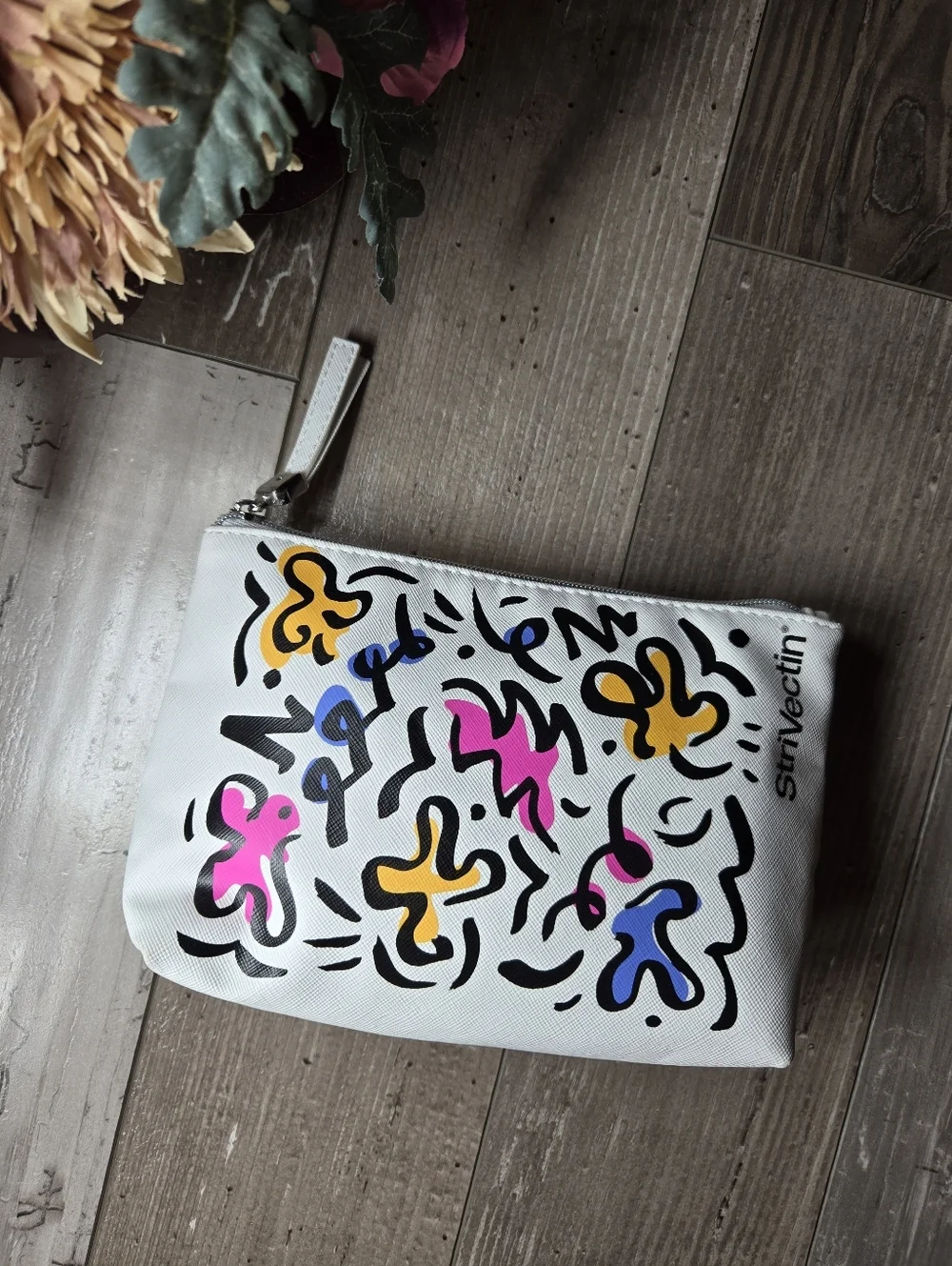 NWT StriVectin Brightly Colored Zip-Up Cosmetic Bag Makeup Pouch